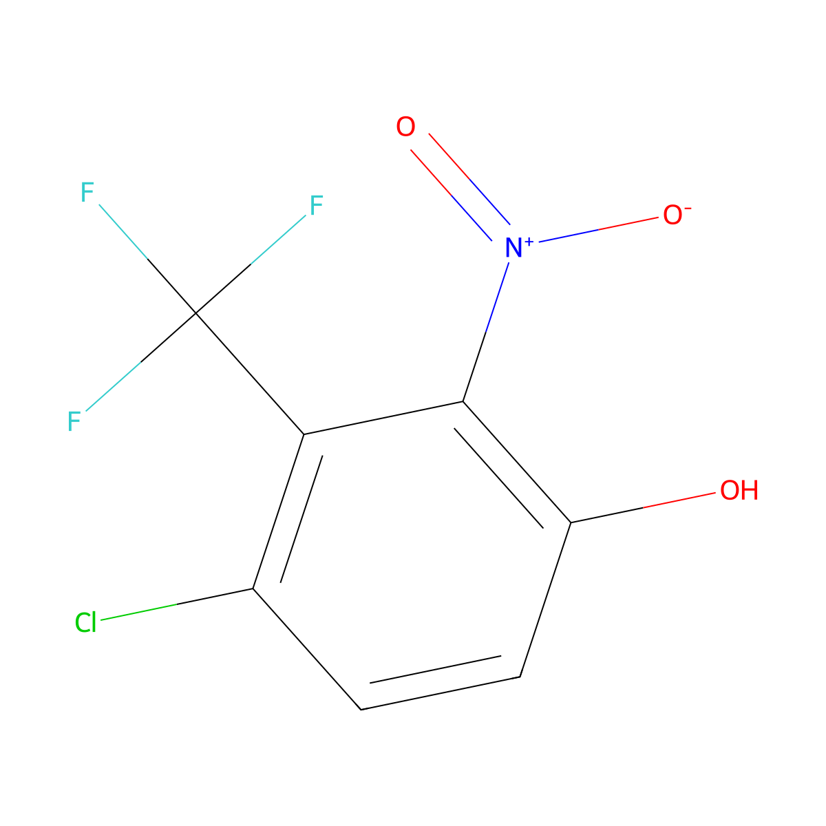 4-Chloro-2-nitro-3-(trifluoromethyl)phenol molecular structure, CAS 1192021-50-3