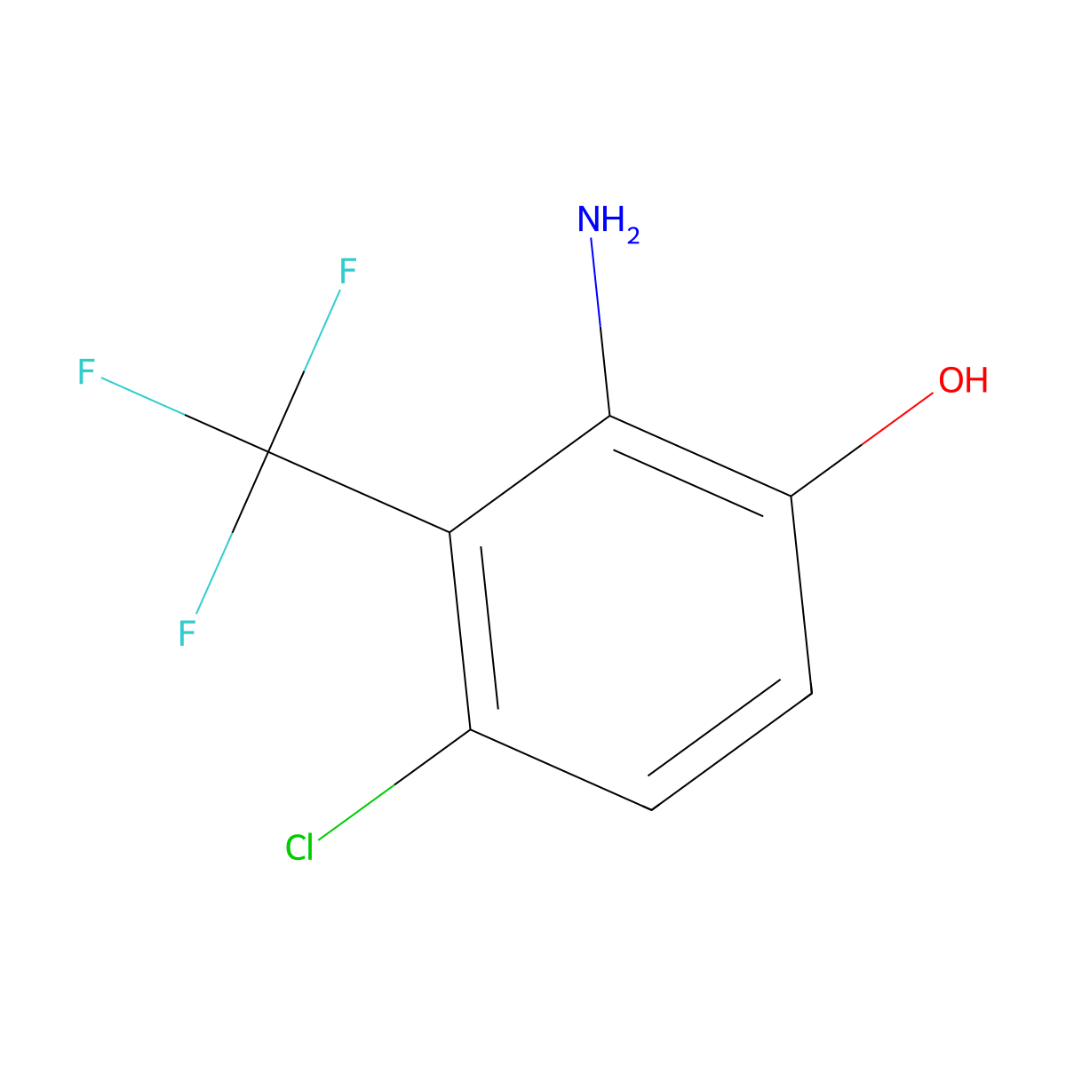 2-Amino-4-chloro-3-trifluoromethylphenol molecular structure, CAS 1192021-57-0