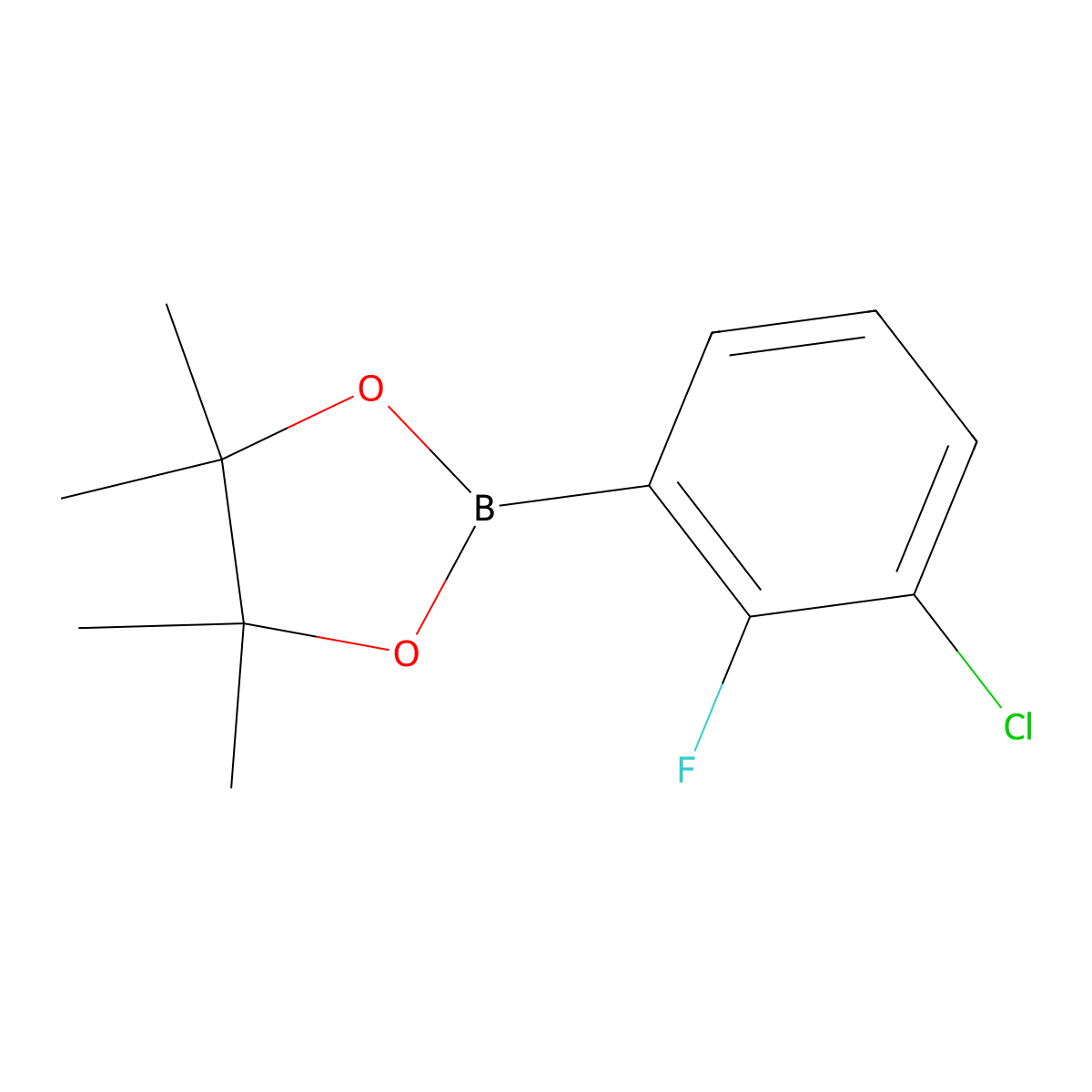 2-(3-Chloro-2-fluorophenyl)-4,4,5,5-tetramethyl-1,3,2-dioxaborolane molecular structure, CAS 1192025-01-6