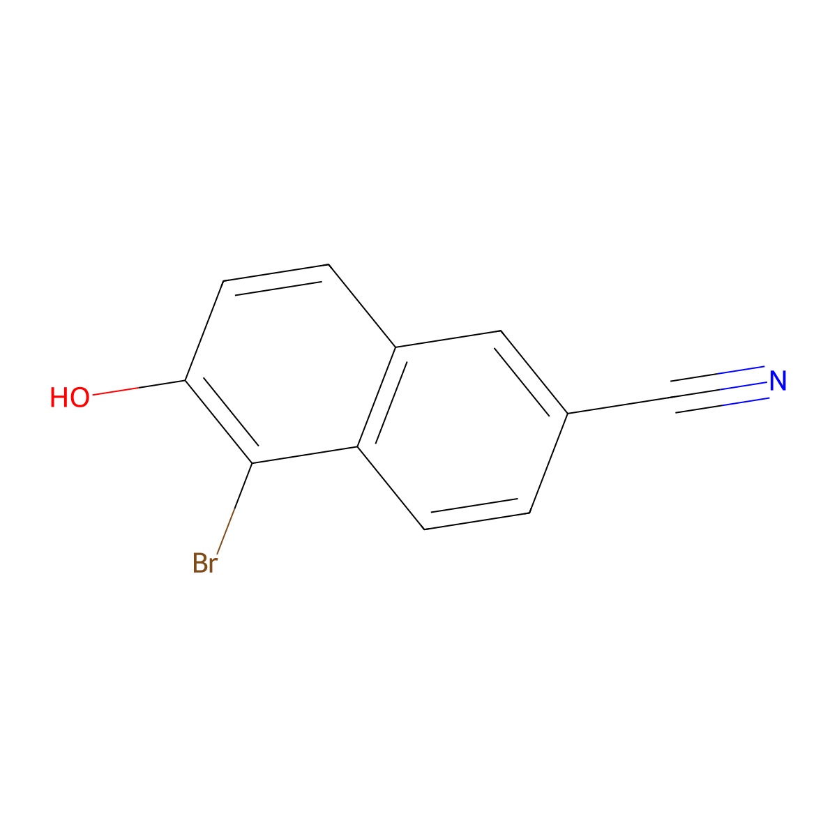 5-Bromo-6-hydroxynaphthalene-2-carbonitrile molecular structure, CAS 1192026-57-5