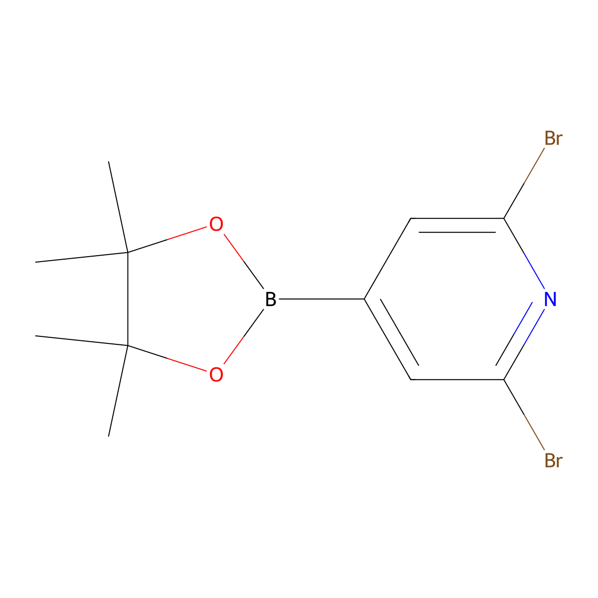2,6-Dibromo-4-(4,4,5,5-tetramethyl-1,3,2-dioxaborolan-2-YL)pyridine molecular structure, CAS 1192037-24-3
