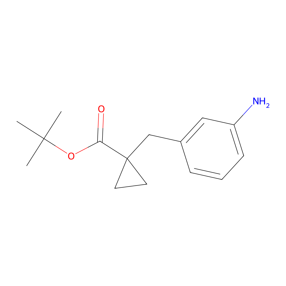 tert-Butyl 1-(3-aminobenzyl)cyclopropanecarboxylate molecular structure, CAS 1192039-90-9