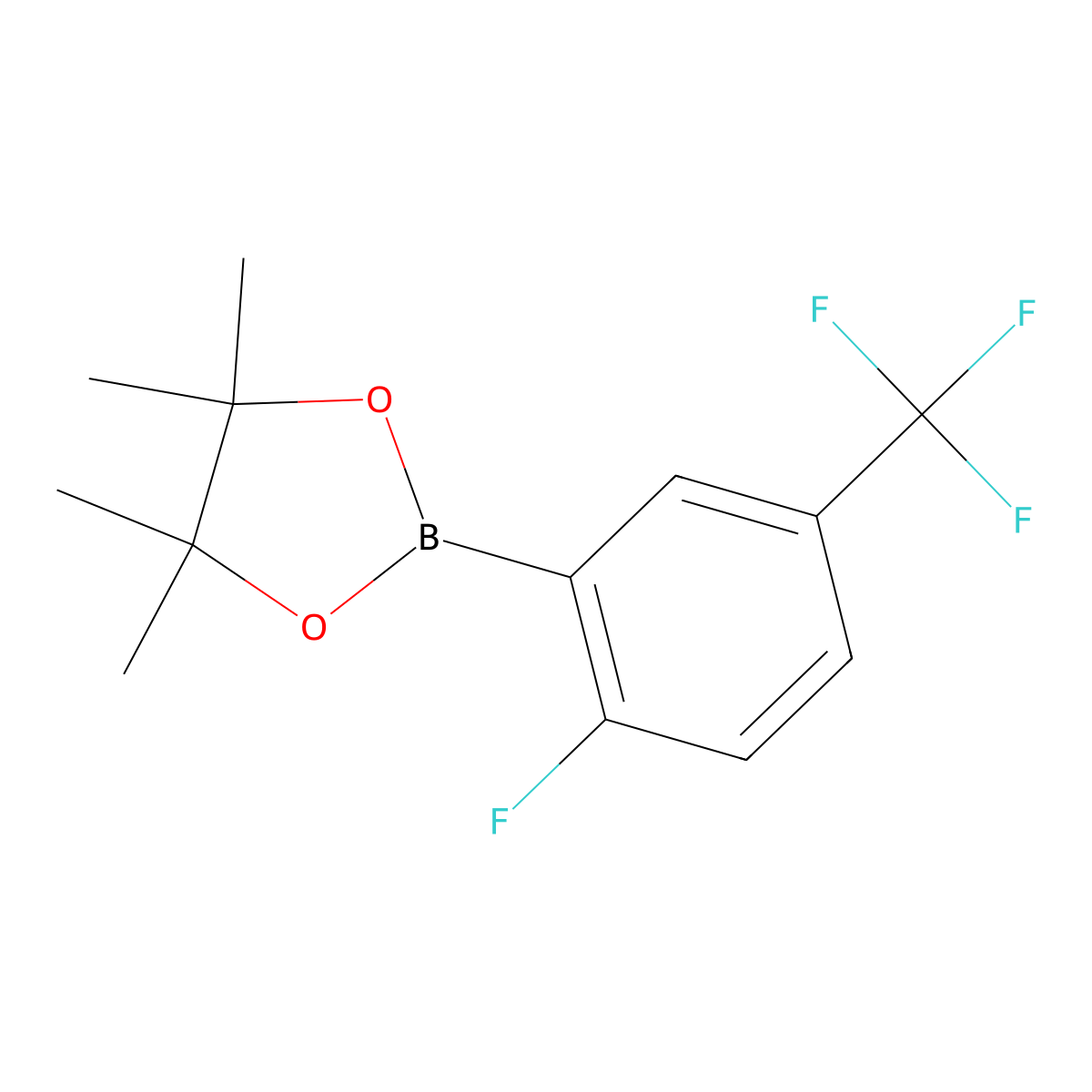 2-(2-Fluoro-5-(trifluoromethyl)phenyl)-4,4,5,5-tetramethyl-1,3,2-dioxaborolane molecular structure, CAS 1192045-31-0