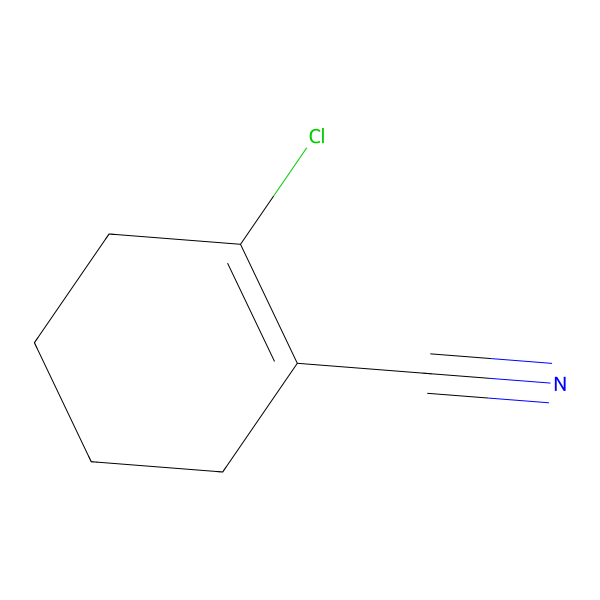 2-Chlorocyclohex-1-ene-1-carbonitrile molecular structure, CAS 119205-37-7