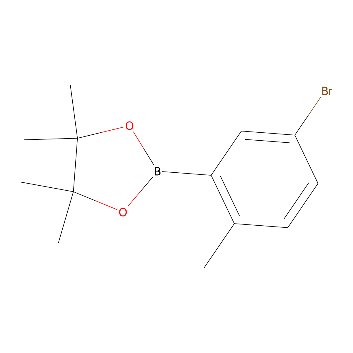 2-(5-Bromo-2-methylphenyl)-4,4,5,5-tetramethyl-1,3,2-dioxaborolane molecular structure, CAS 1192051-39-0
