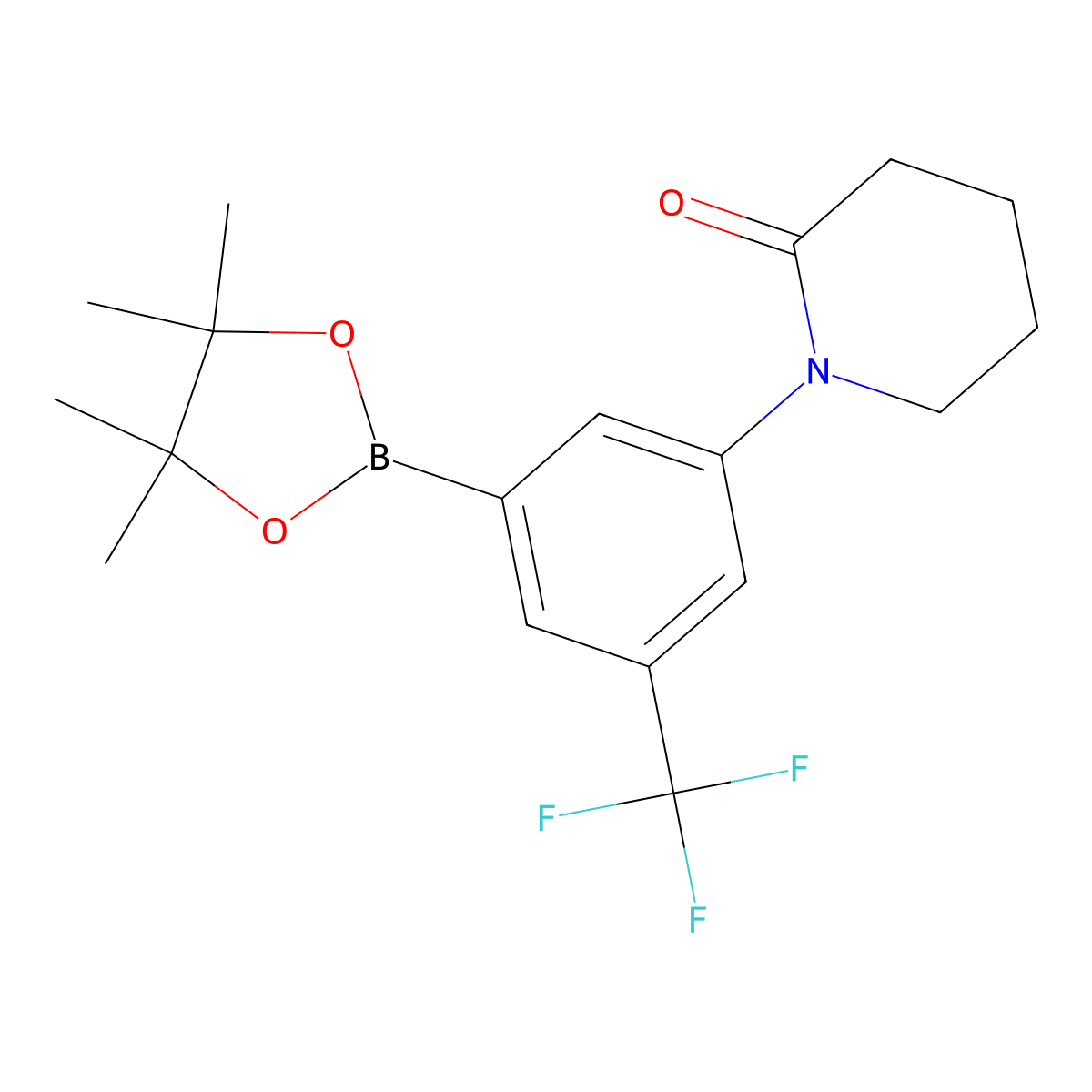 1-[3-(Tetramethyl-1,3,2-dioxaborolan-2-YL)-5-trifluoromethylphenyl]piperidin-2-one molecular structure, CAS 1192052-35-9