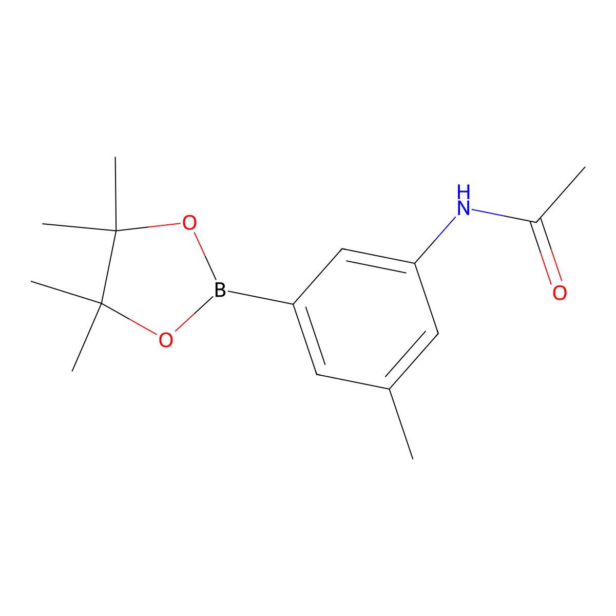 N-(3-Methyl-5-(4,4,5,5-tetramethyl-1,3,2-dioxaborolan-2-YL)phenyl)acetamide molecular structure, CAS 1192053-41-0
