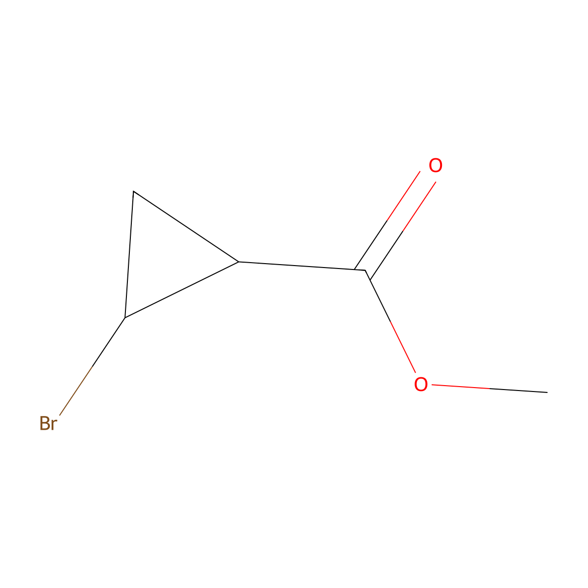 trans-2-Bromo-cyclopropanecarboxylic acid methyl ester molecular structure, CAS 119206-78-9