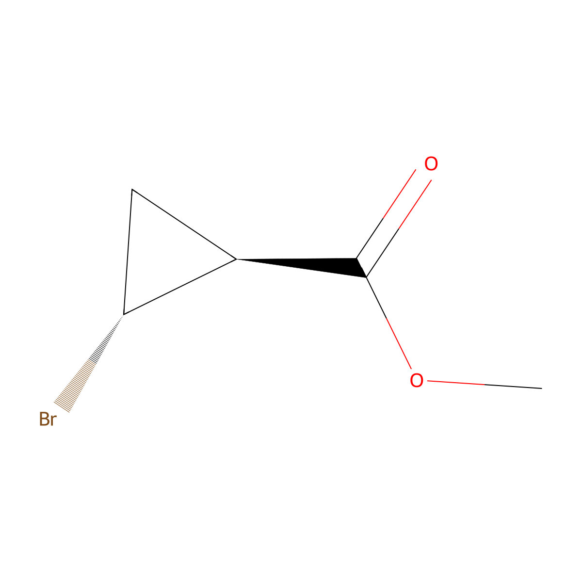 trans-2-Bromo-cyclopropanecarboxylic acid methyl ester molecular structure, CAS 119206-78-9