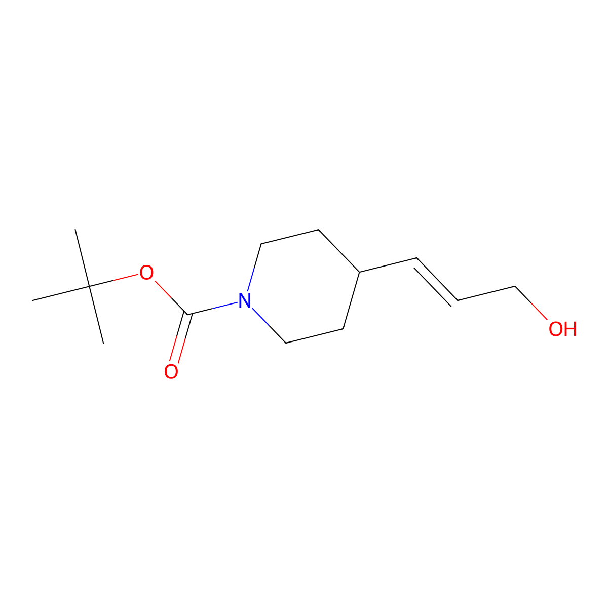 Tert-butyl 4-(3-hydroxyprop-1-enyl)piperidine-1-carboxylate molecular structure, CAS 1192063-88-9