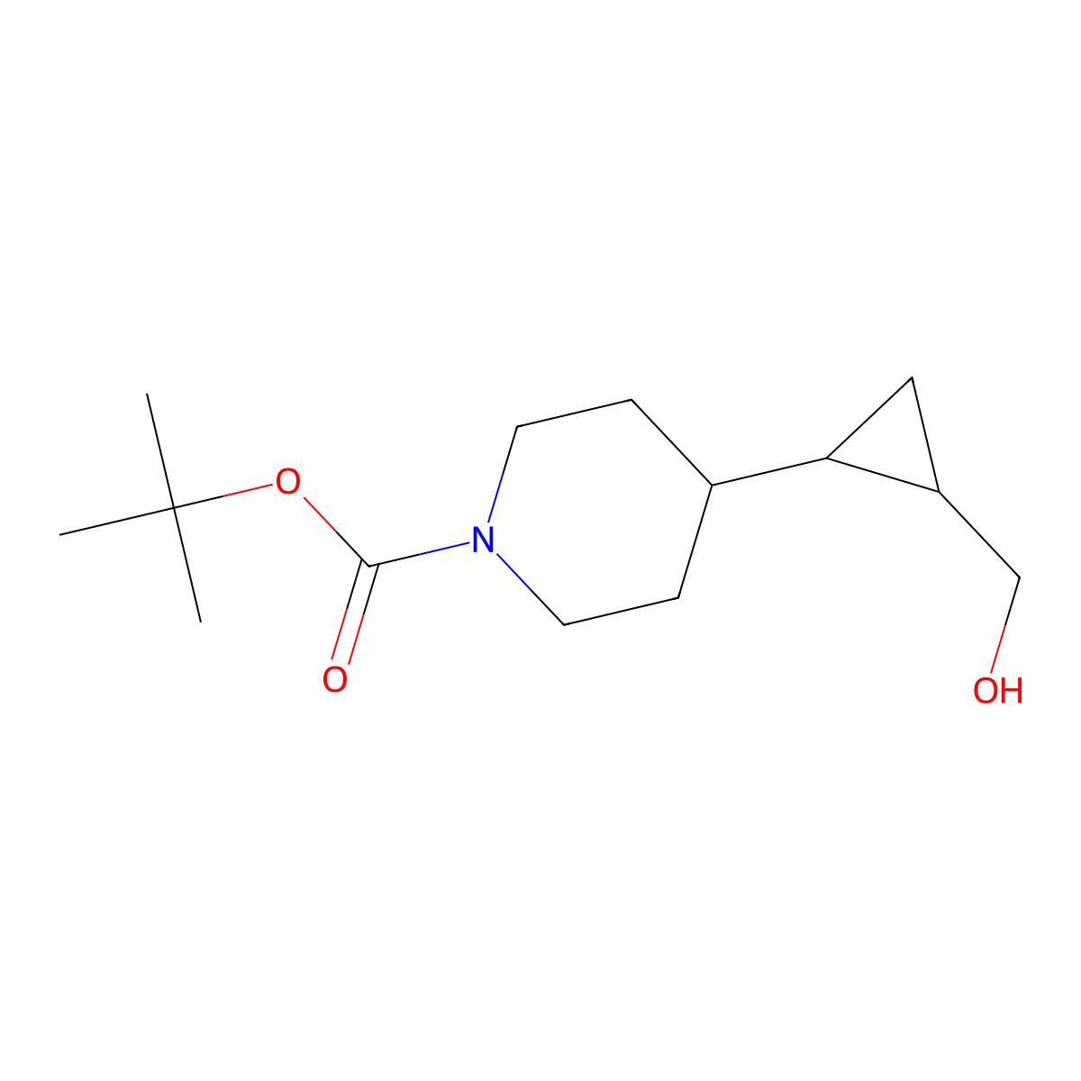 tert-Butyl 4-((1R,2S)-2-(hydroxymethyl)cyclopropyl)piperidine-1-carboxylate molecular structure, CAS 1192063-94-7