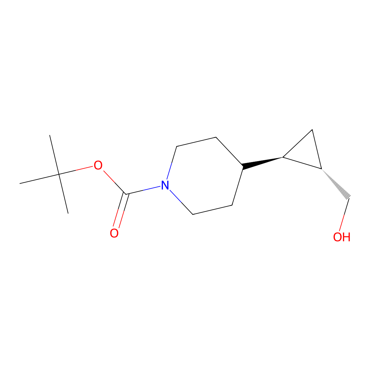 tert-Butyl 4-((1R,2S)-2-(hydroxymethyl)cyclopropyl)piperidine-1-carboxylate molecular structure, CAS 1192063-94-7