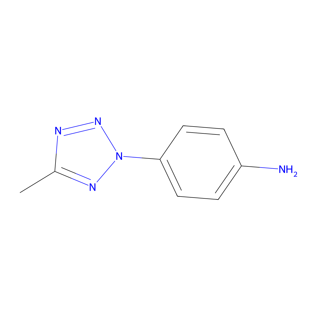 4-(5-methyl-2H-tetrazol-2-yl)aniline molecular structure, CAS 1192064-56-4