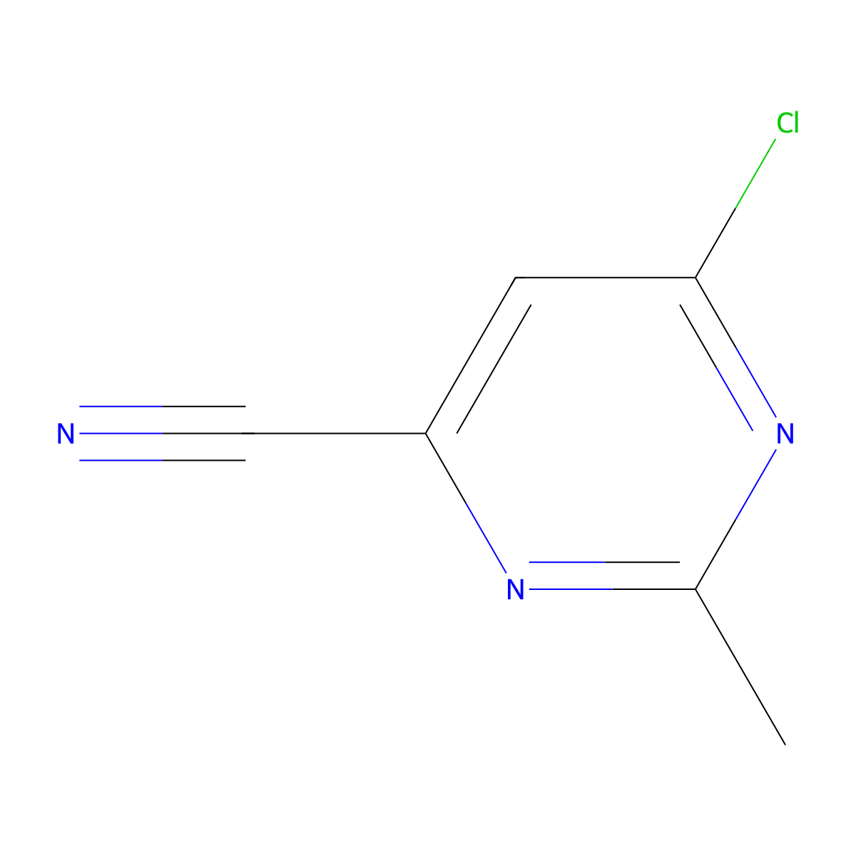 6-Chloro-2-methylpyrimidine-4-carbonitrile molecular structure, CAS 1192064-60-0