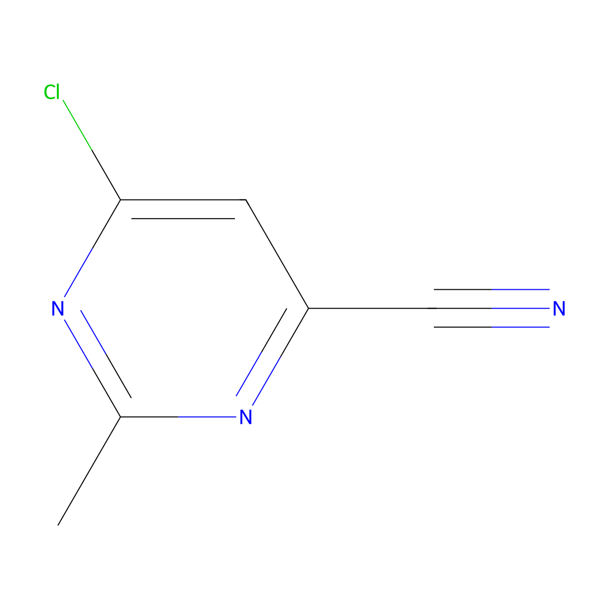 6-Chloro-2-methylpyrimidine-4-carbonitrile molecular structure, CAS 1192064-60-0
