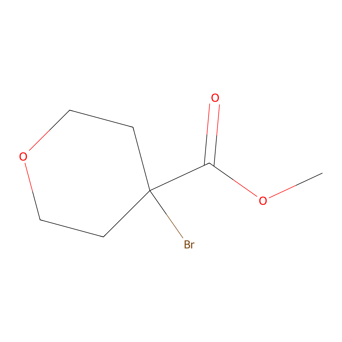 Methyl 4-bromooxane-4-carboxylate molecular structure, CAS 1192067-13-2