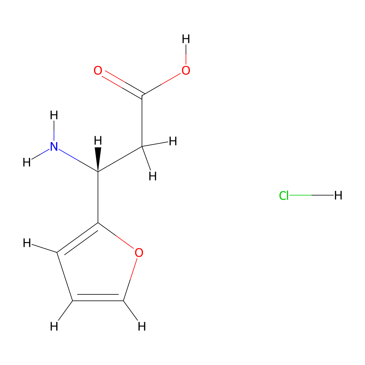 (R)-3-Amino-3-(furan-2-yl)propanoic acid hydrochloride molecular structure, CAS 1192069-05-8