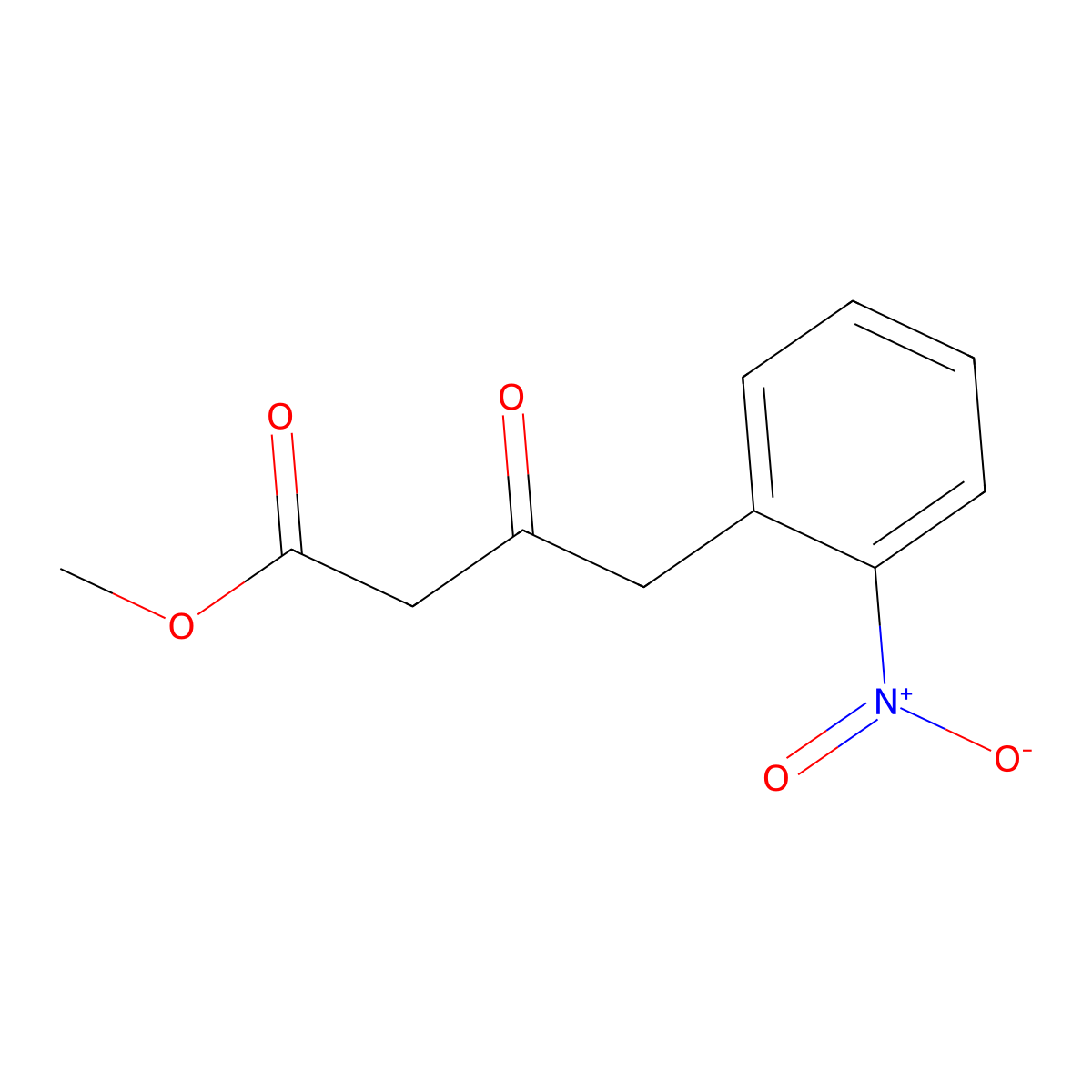 Methyl 4-(2-nitrophenyl)-3-oxobutanoate molecular structure, CAS 119209-56-2