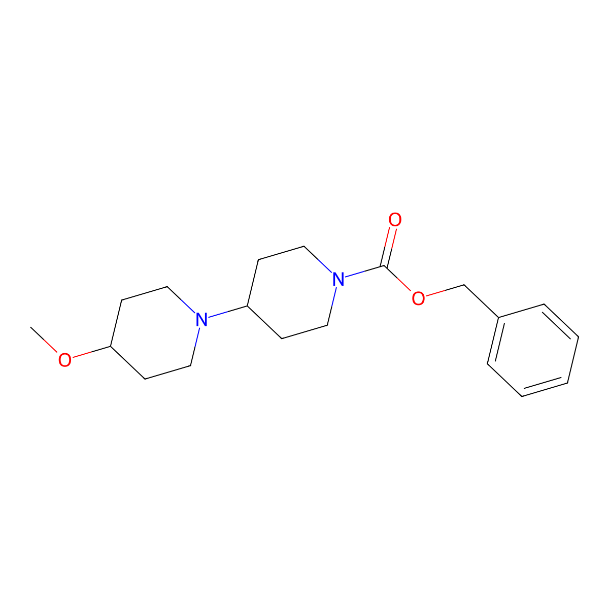 Benzyl 4-methoxy-[1,4'-bipiperidine]-1'-carboxylate molecular structure, CAS 1192122-31-8