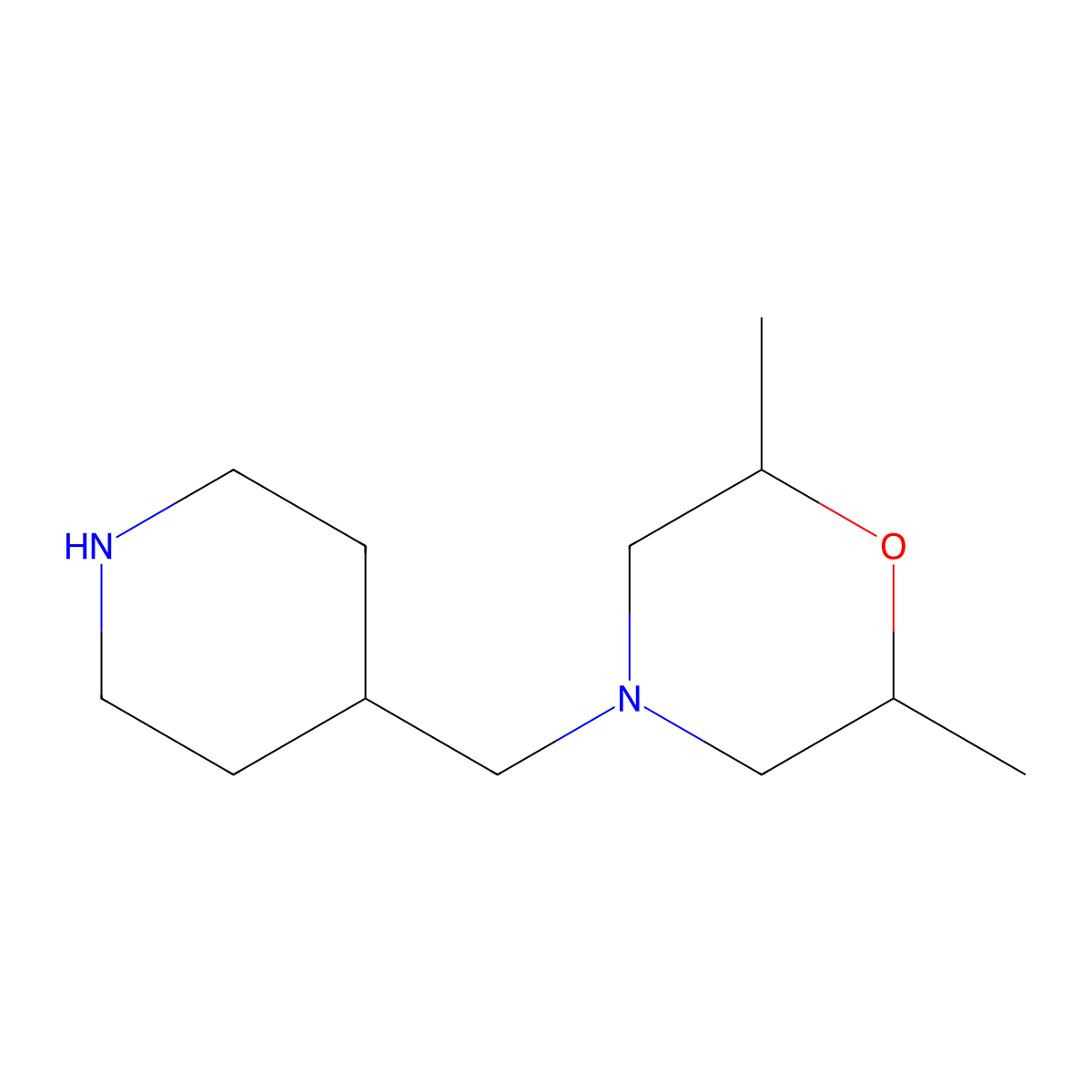 rel-(2R,6S)-2,6-Dimethyl-4-(4-piperidinylmethyl)morpholine molecular structure, CAS 1192122-65-8