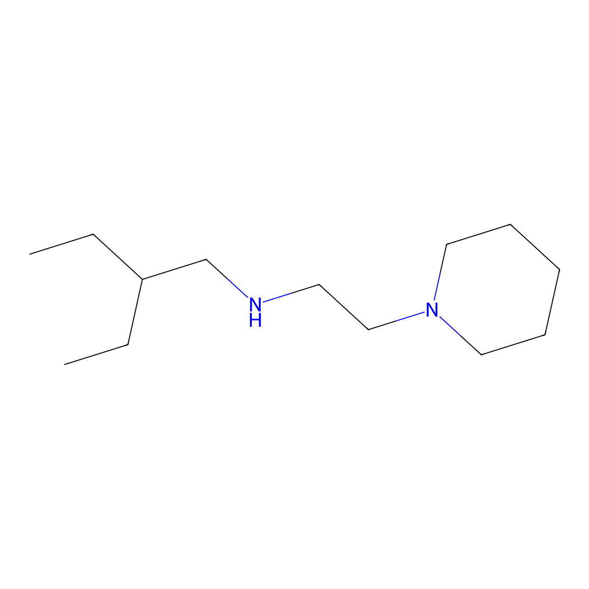 (2-Ethylbutyl)[2-(piperidin-1-yl)ethyl]amine molecular structure, CAS 1192124-11-0