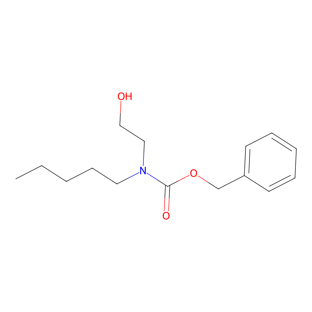 benzyl N-(2-hydroxyethyl)-N-pentylcarbamate molecular structure, CAS 1192124-40-5