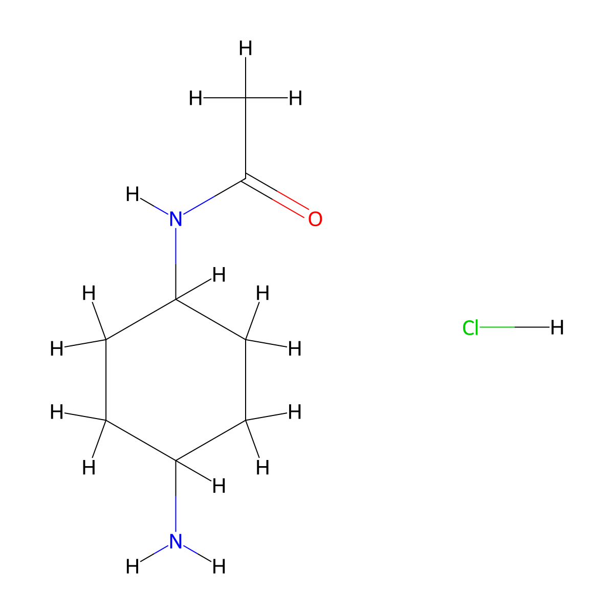 N-(4-aminocyclohexyl)acetamide hydrochloride molecular structure, CAS 1192132-88-9
