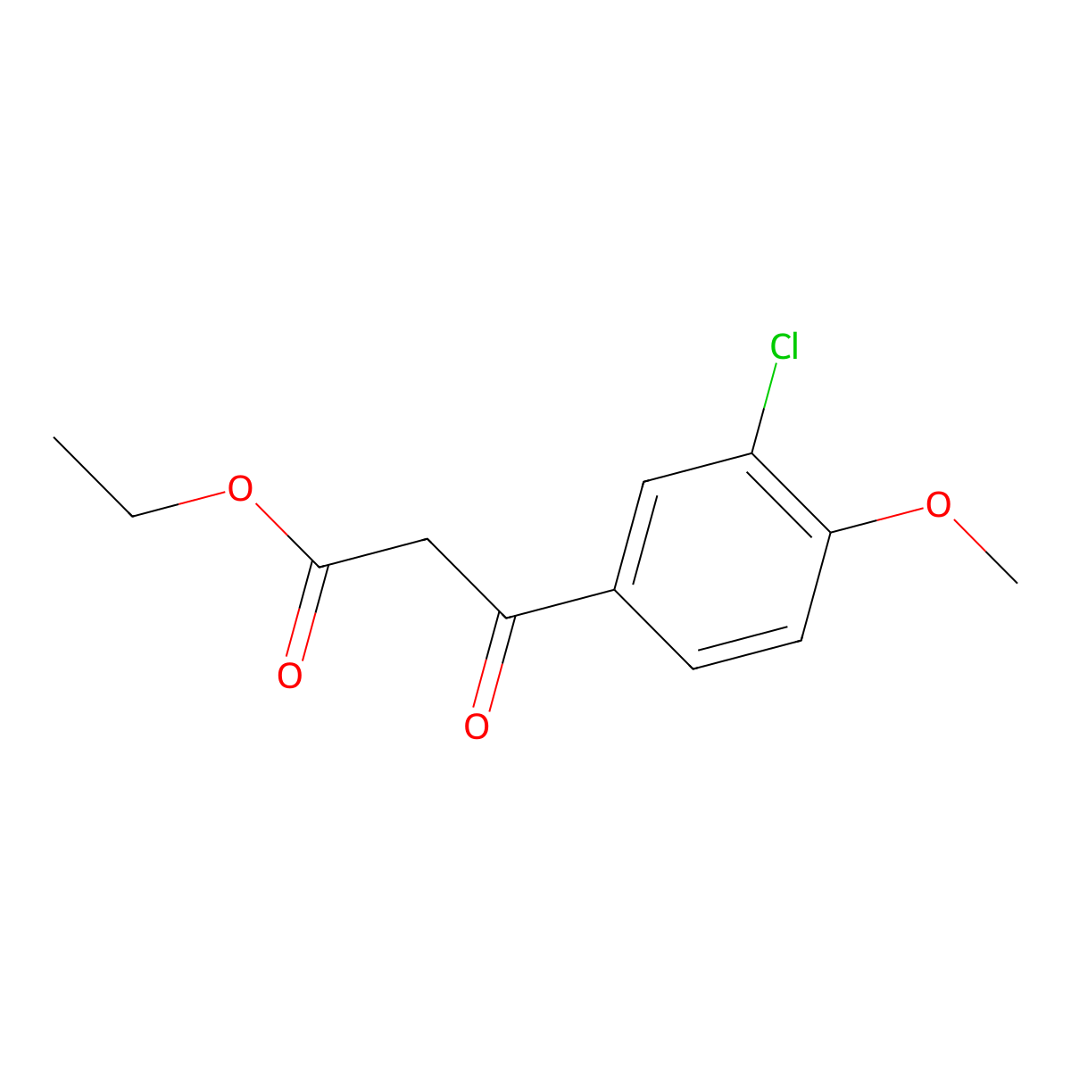Ethyl 3-(3-chloro-4-methoxyphenyl)-3-oxopropanoate molecular structure, CAS 1192136-17-6