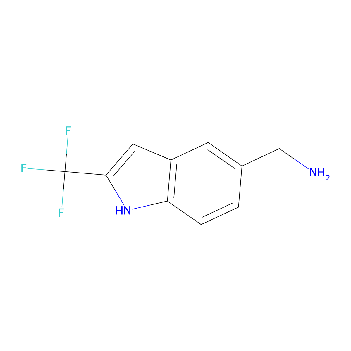 (2-(Trifluoromethyl)-1h-indol-5-yl)methanamine molecular structure, CAS 1192152-66-1