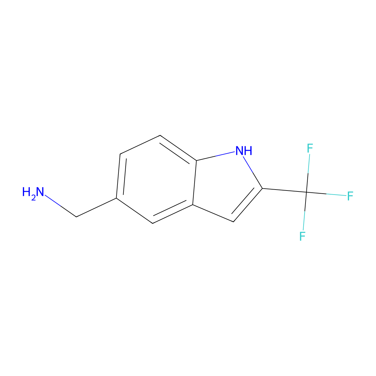 (2-(Trifluoromethyl)-1h-indol-5-yl)methanamine molecular structure, CAS 1192152-66-1