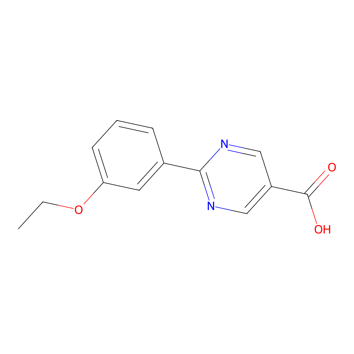 2-[3-(Ethyloxy)phenyl]-5-pyrimidinecarboxylic acid molecular structure, CAS 1192155-04-6