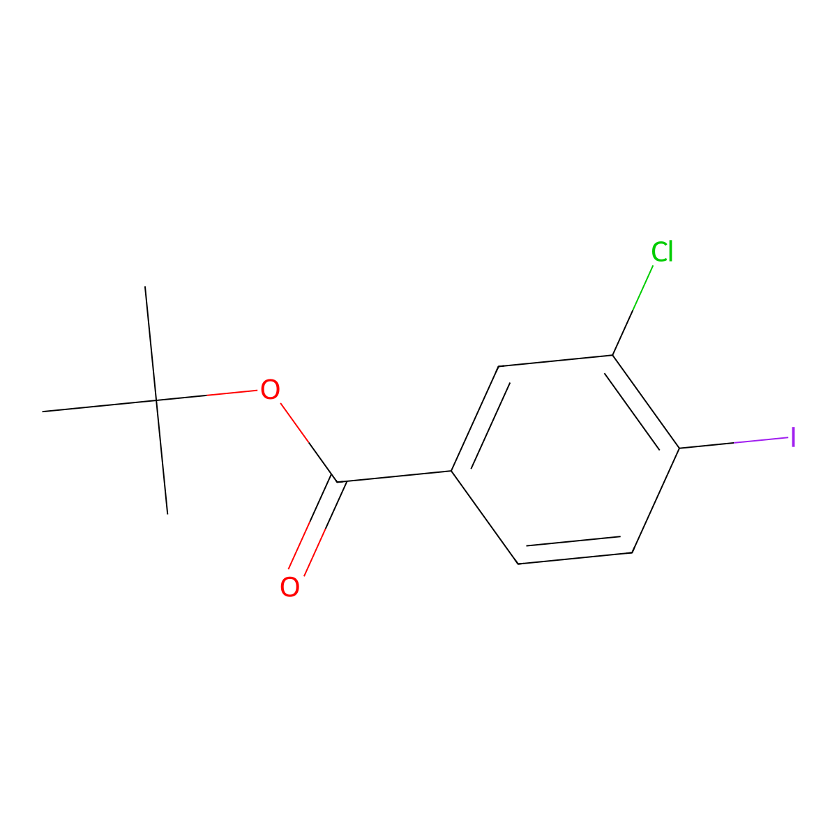 1,1-Dimethylethyl 3-chloro-4-iodobenzoate molecular structure, CAS 1192158-28-3