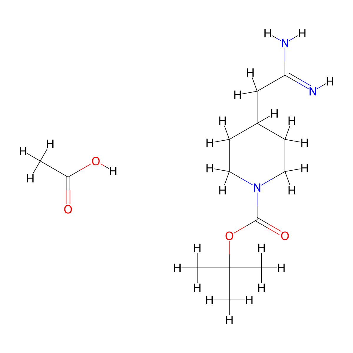Acetic acid; tert-butyl 4-(carbamimidoylmethyl)piperidine-1-carboxylate molecular structure, CAS 1192163-97-5