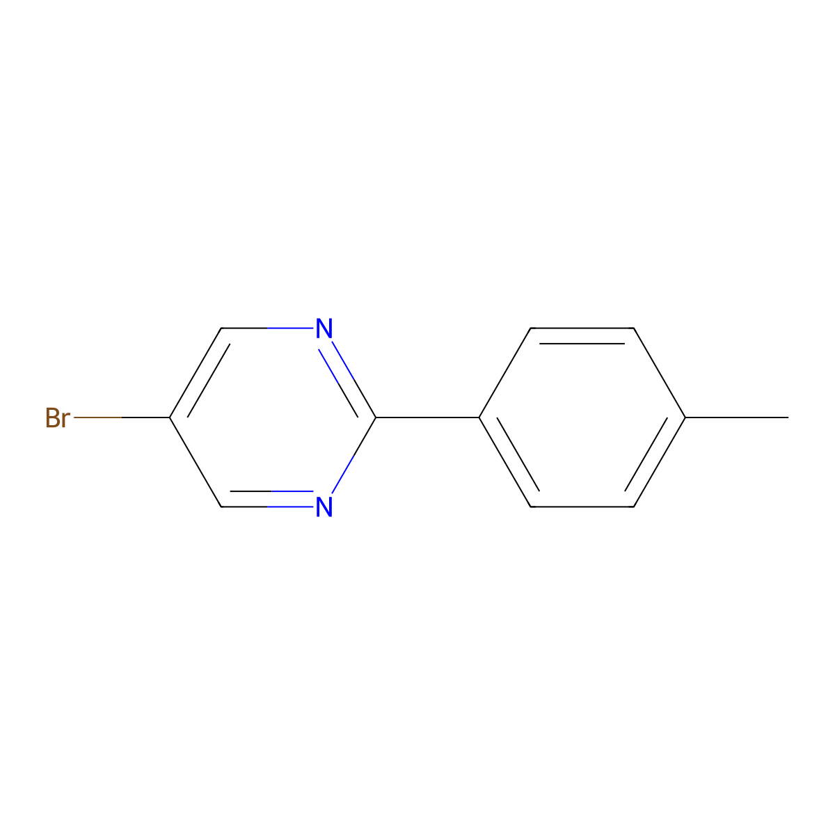 5-Bromo-2-(4-methylphenyl)pyrimidine molecular structure, CAS 1192164-49-0