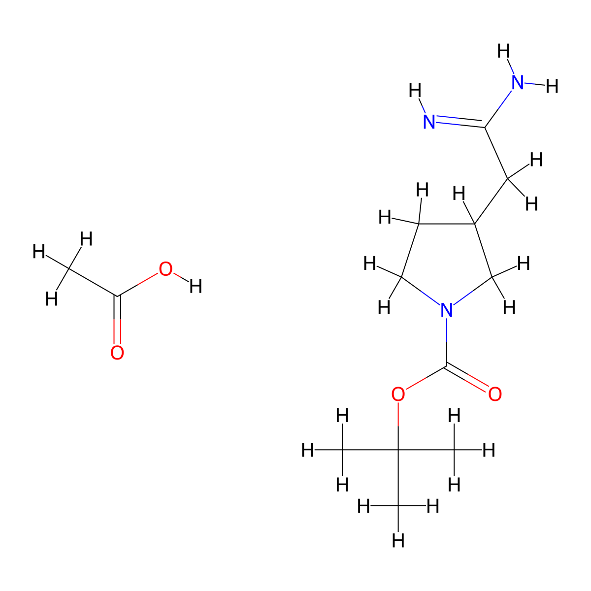 Acetic acid; tert-butyl 3-(carbamimidoylmethyl)pyrrolidine-1-carboxylate molecular structure, CAS 1192164-82-1
