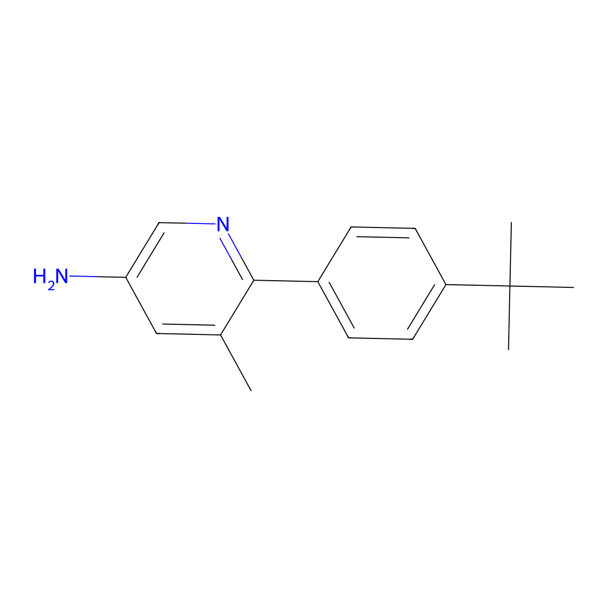 3-Amino-6-(4-tert-butylphenyl)-5-methylpyridine molecular structure, CAS 1192165-48-2