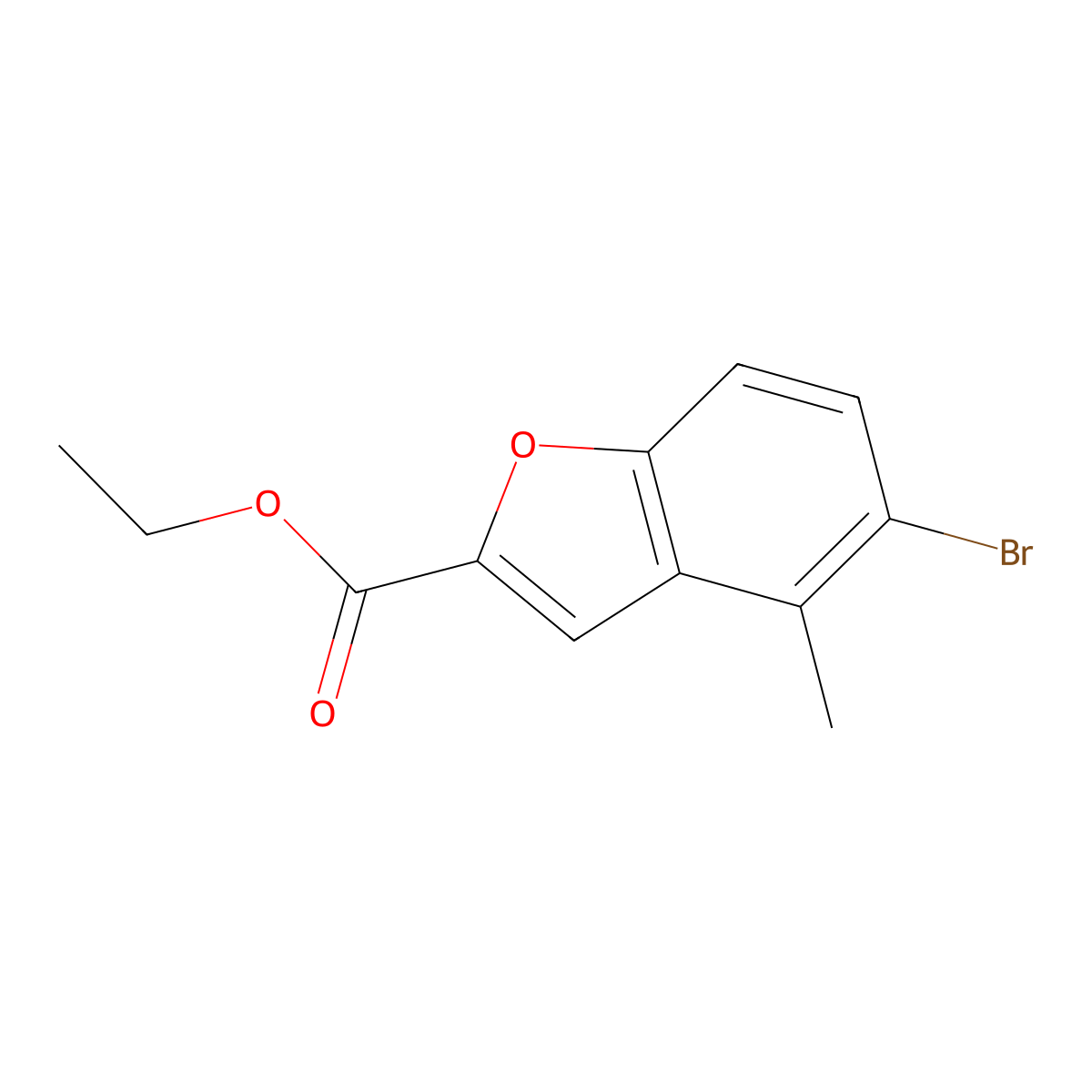 Ethyl 5-bromo-4-methylbenzofuran-2-carboxylate molecular structure, CAS 1192172-68-1