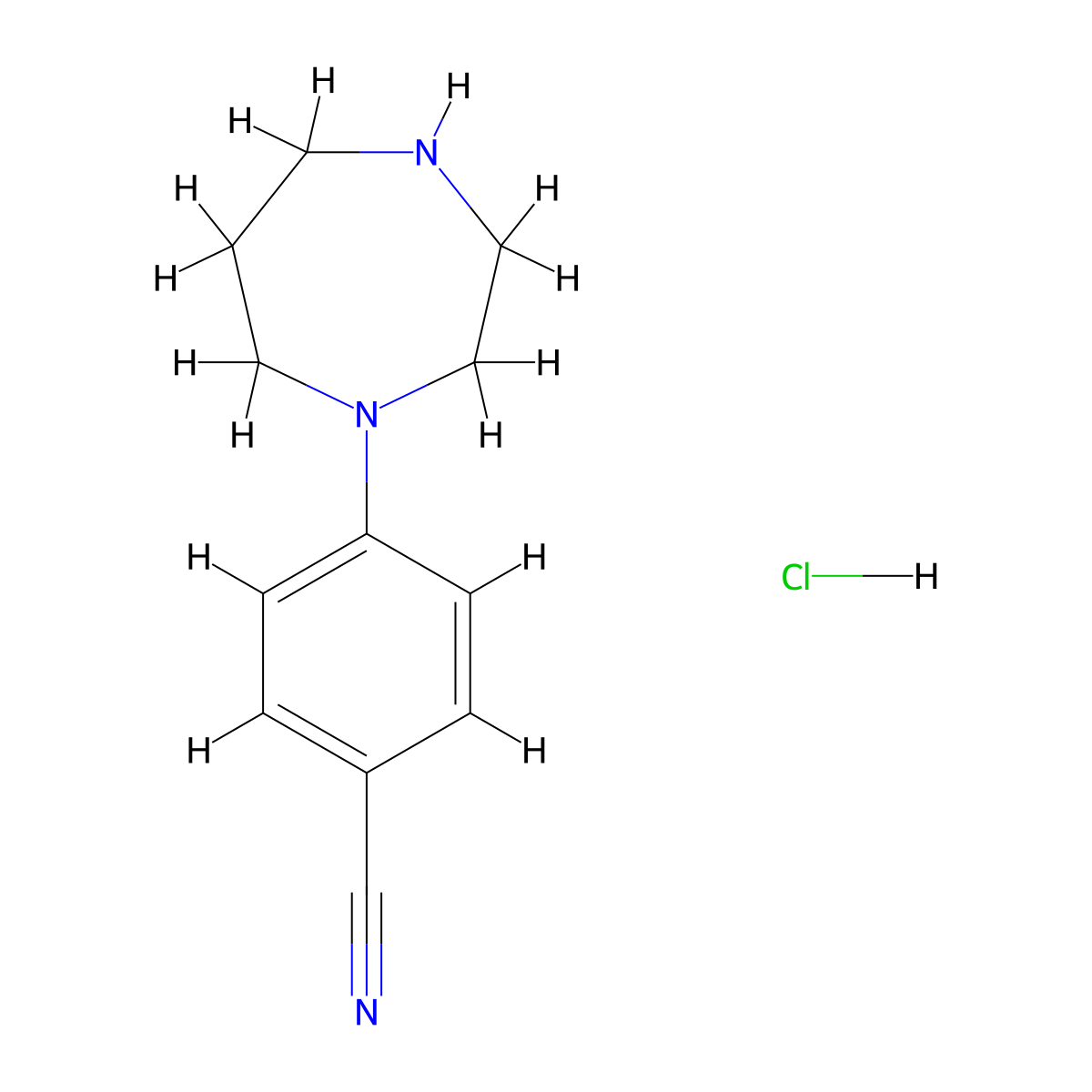4-(1,4-Diazepan-1-yl)benzonitrile hydrochloride molecular structure, CAS 1192191-40-4