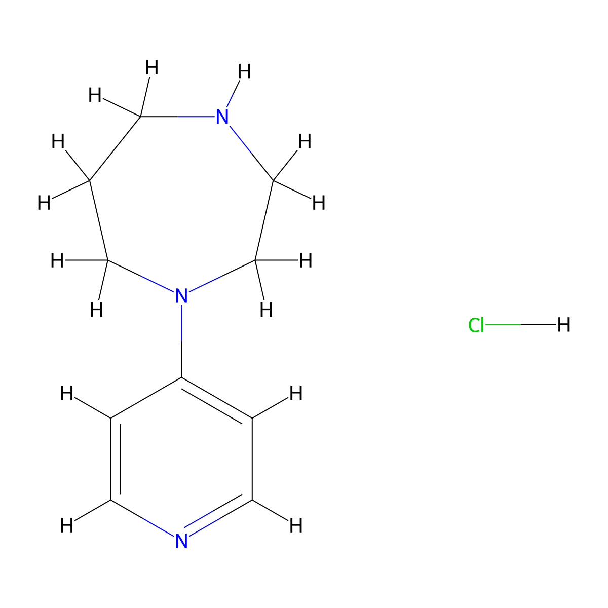 1-(Pyridin-4-yl)-1,4-diazepane hydrochloride molecular structure, CAS 1192191-43-7