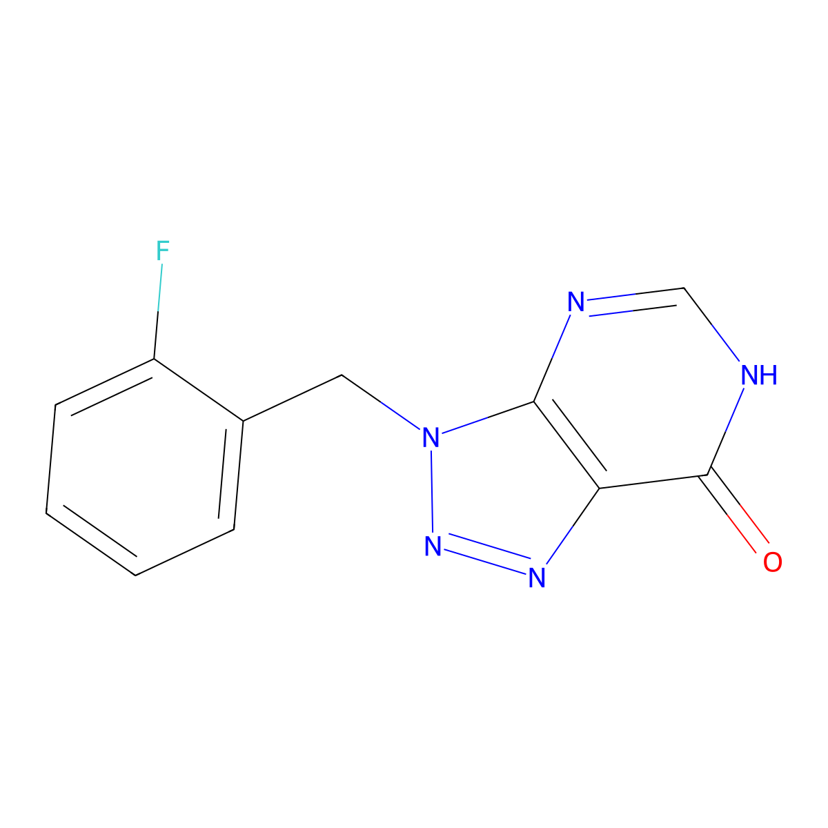 3-(2-fluorobenzyl)-3,6-dihydro-7H-[1,2,3]triazolo[4,5-d]pyrimidin-7-one molecular structure, CAS 119222-30-9