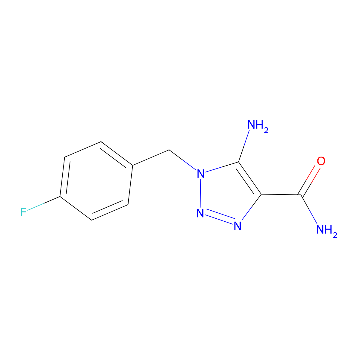 5-Amino-1-[(4-fluorophenyl)methyl]triazole-4-carboxamide molecular structure, CAS 119222-40-1