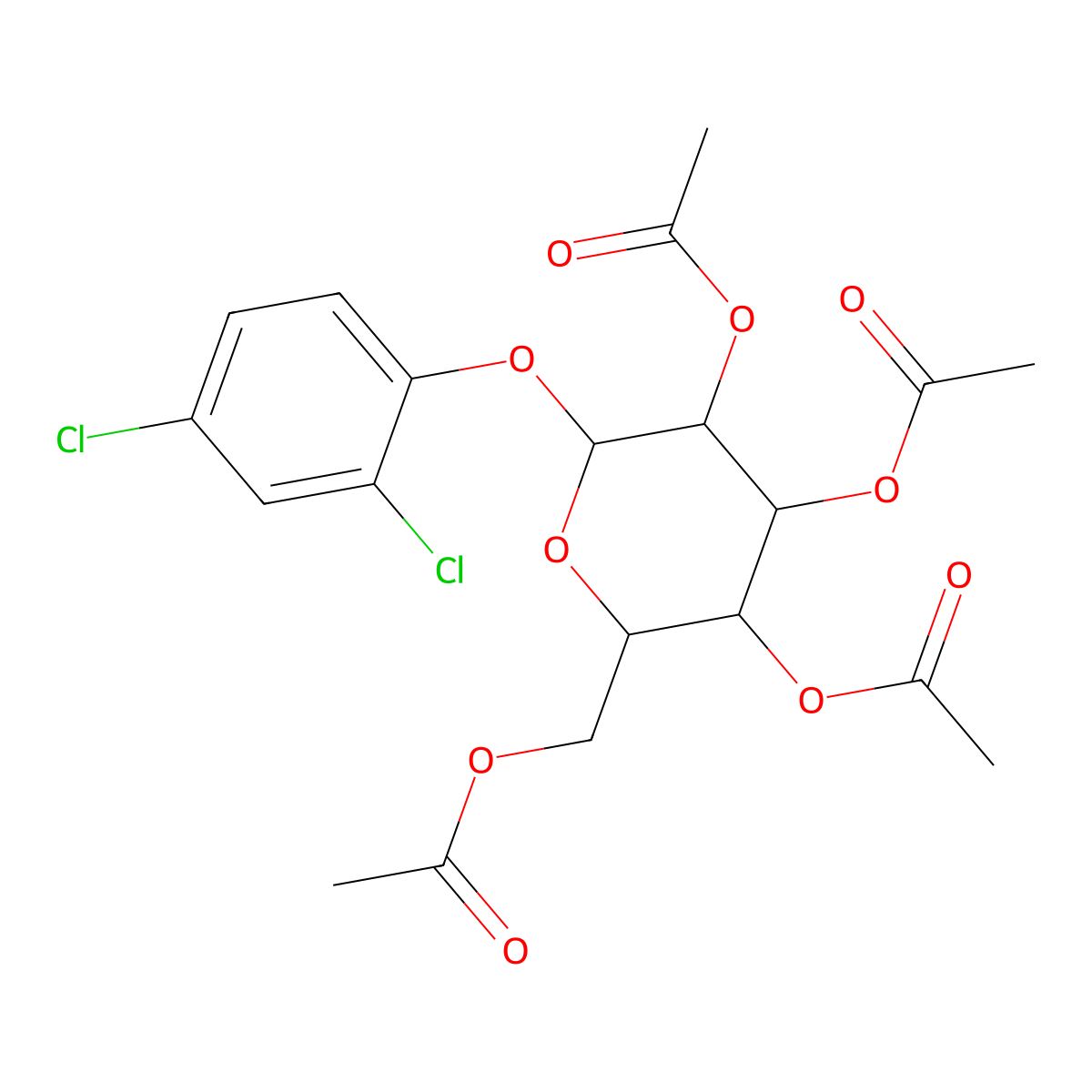 [3,4,5-Triacetyloxy-6-(2,4-dichlorophenoxy)oxan-2-yl]methyl acetate molecular structure, CAS 1192220-15-7