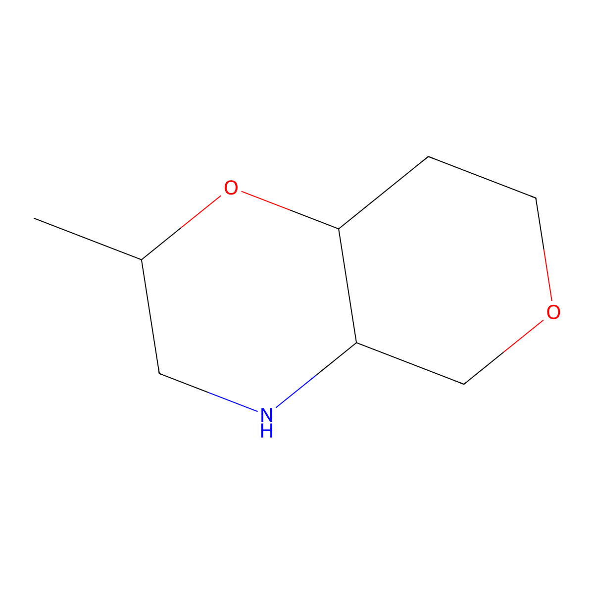 2-Methylhexahydro-2H,5H-pyrano[4,3-b][1,4]oxazine molecular structure, CAS 1192224-86-4