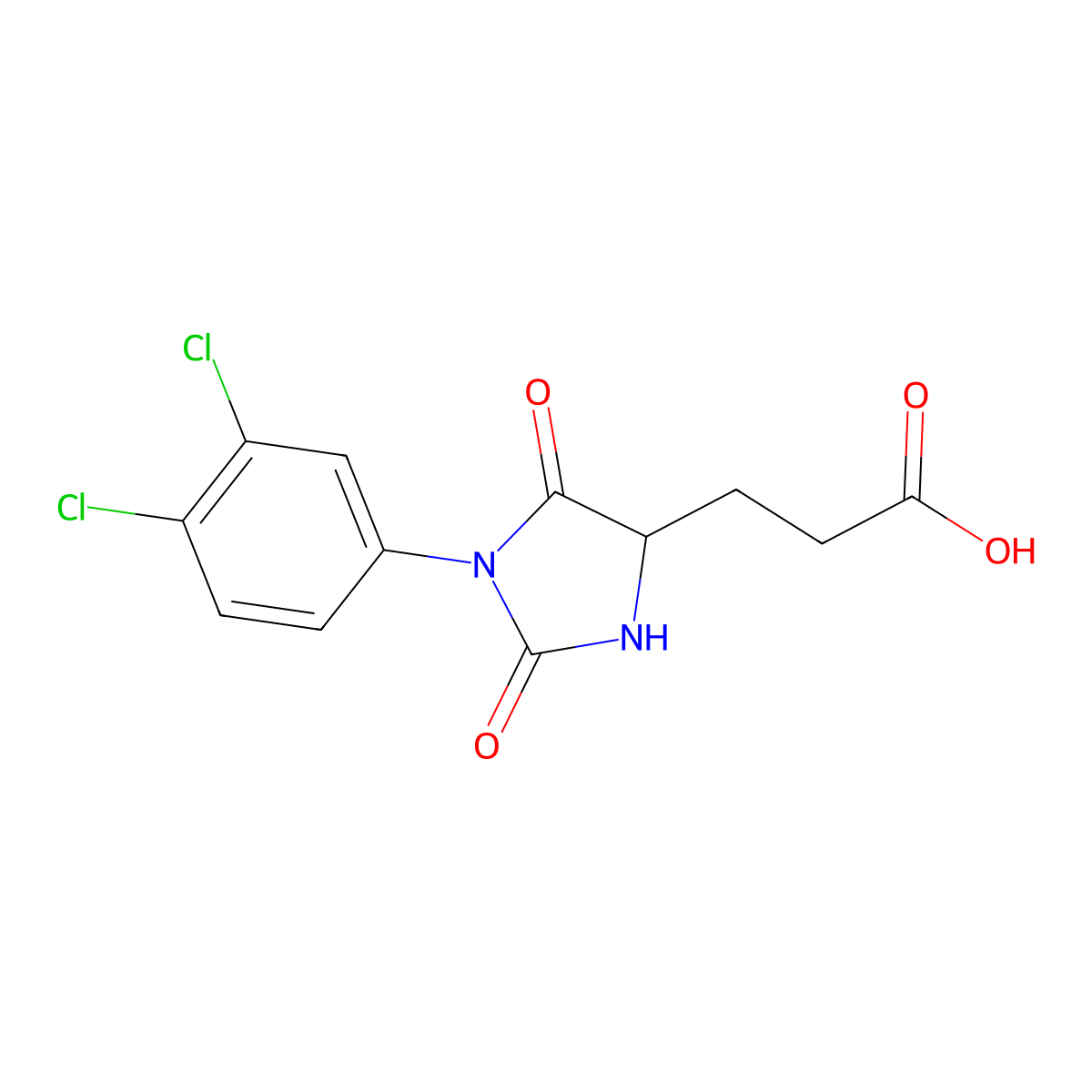 3-[1-(3,4-Dichlorophenyl)-2,5-dioxoimidazolidin-4-yl]propanoic acid molecular structure, CAS 1192227-67-0