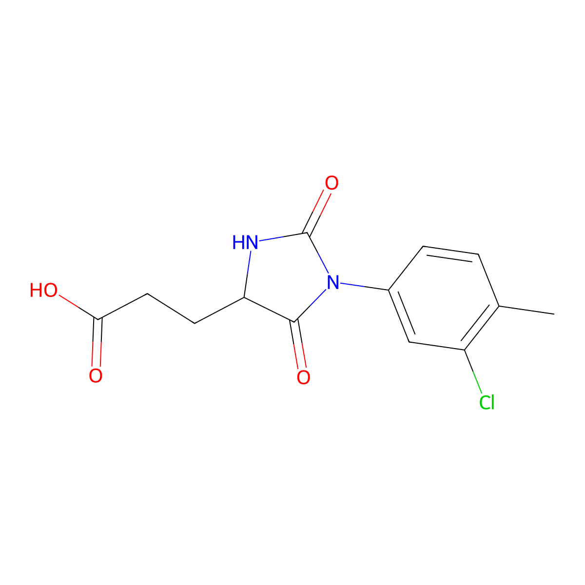 3-[1-(3-Chloro-4-methylphenyl)-2,5-dioxoimidazolidin-4-yl]propanoic acid molecular structure, CAS 1192227-74-9