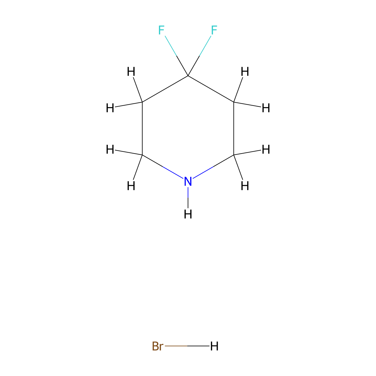 4,4-Difluoropiperidine hydrobromide molecular structure, CAS 1192233-14-9