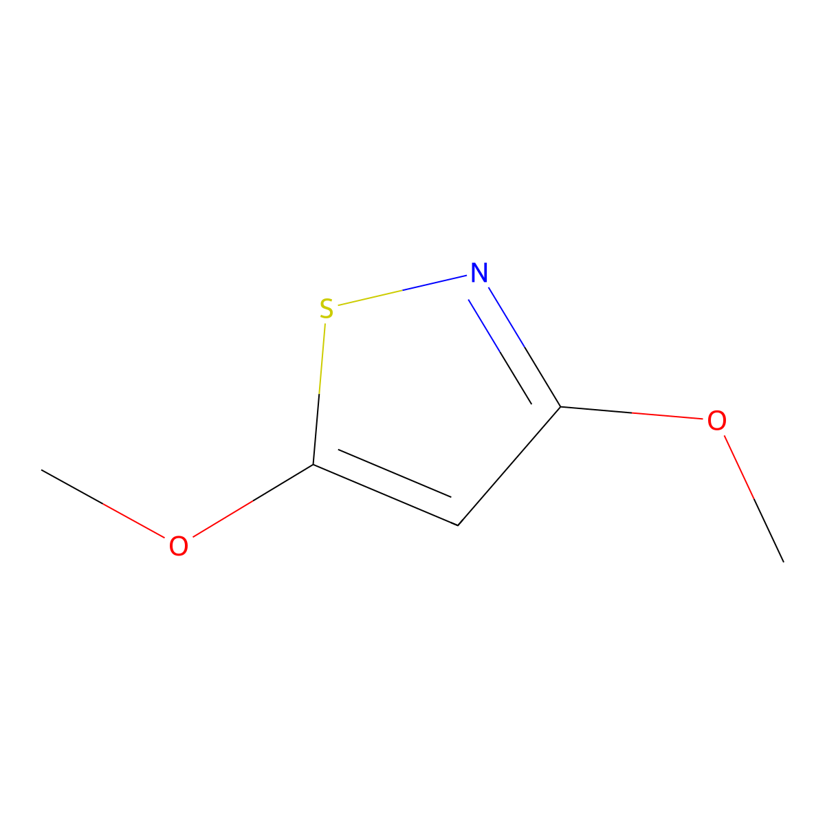 3,5-Dimethoxy-1,2-thiazole molecular structure, CAS 119224-68-9
