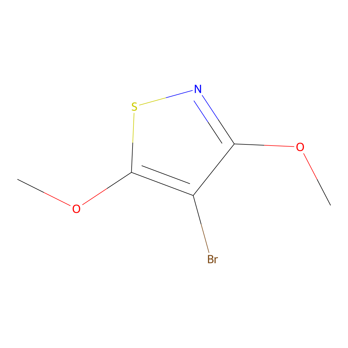 4-Bromo-3,5-dimethoxy-1,2-thiazole molecular structure, CAS 119224-70-3
