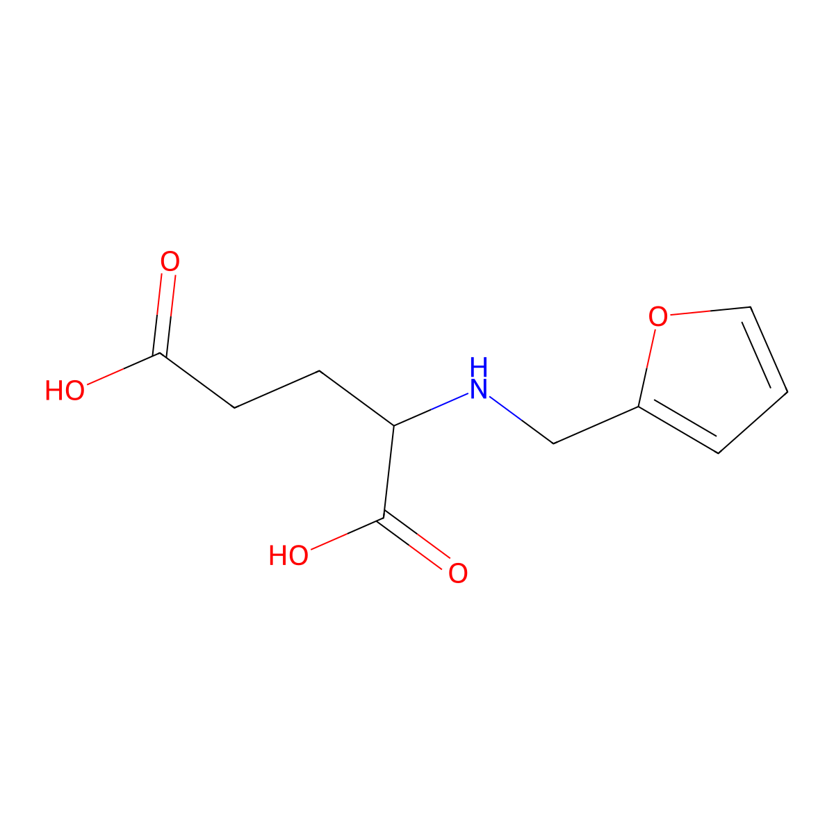 2-[(2-Furylmethyl)amino]pentanedioic acid molecular structure, CAS 1192243-03-0