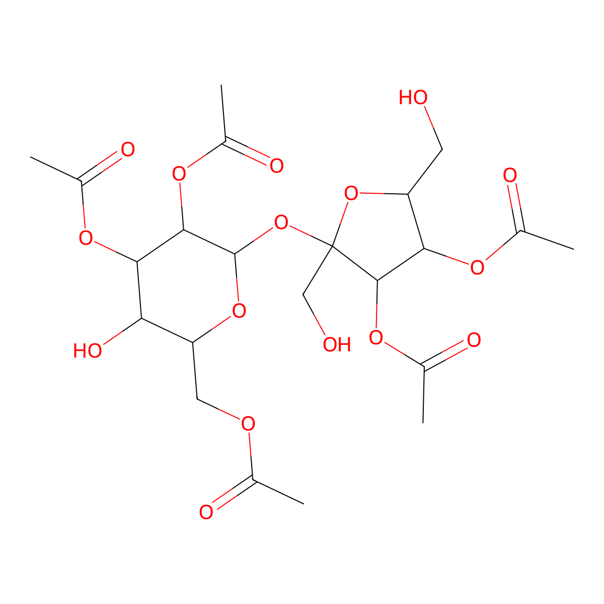 [4,5-Diacetyloxy-6-[3,4-diacetyloxy-2,5-bis(hydroxymethyl)oxolan-2-yl]oxy-3-hydroxyoxan-2-yl]methyl acetate molecular structure, CAS 1192253-33-0